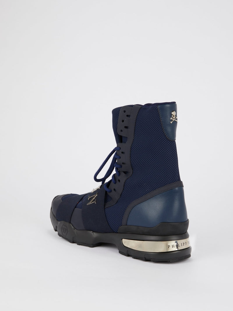 Navy Mesh Sneaker Boots