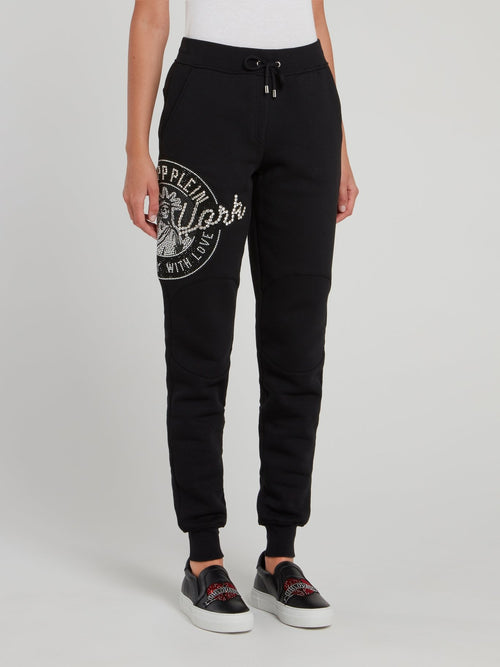 Black Studded Jogging Trousers