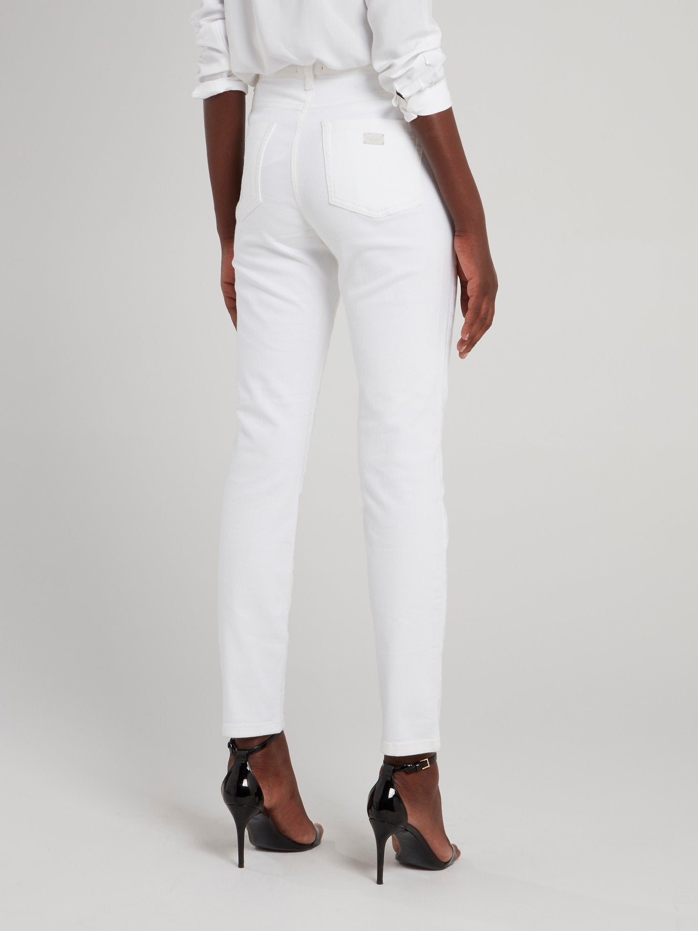 White Cropped Skinny Jeggings