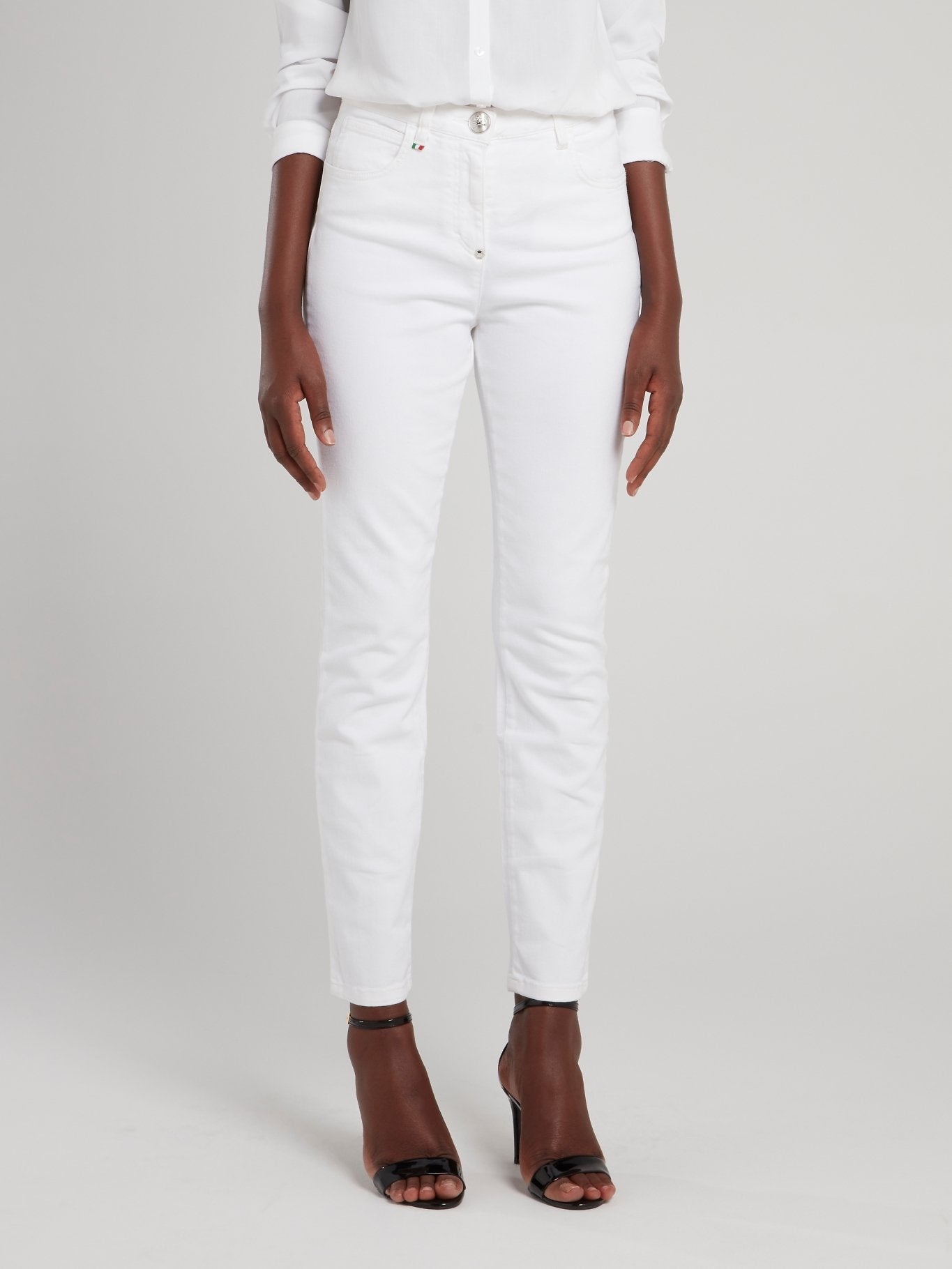 White Cropped Skinny Jeggings
