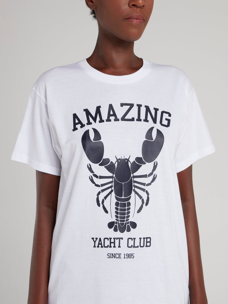 White Lobster Statement T-Shirt