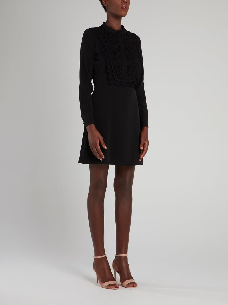 Black Lace Bib Mini Dress Maison-B-More Global Store Black Lace Bib Mini Dress Maison-B-More Global Store
