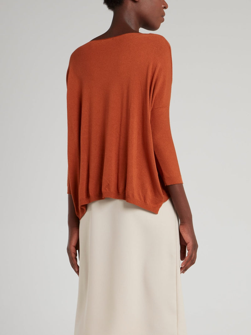 Orange Knitted Trapeze Top