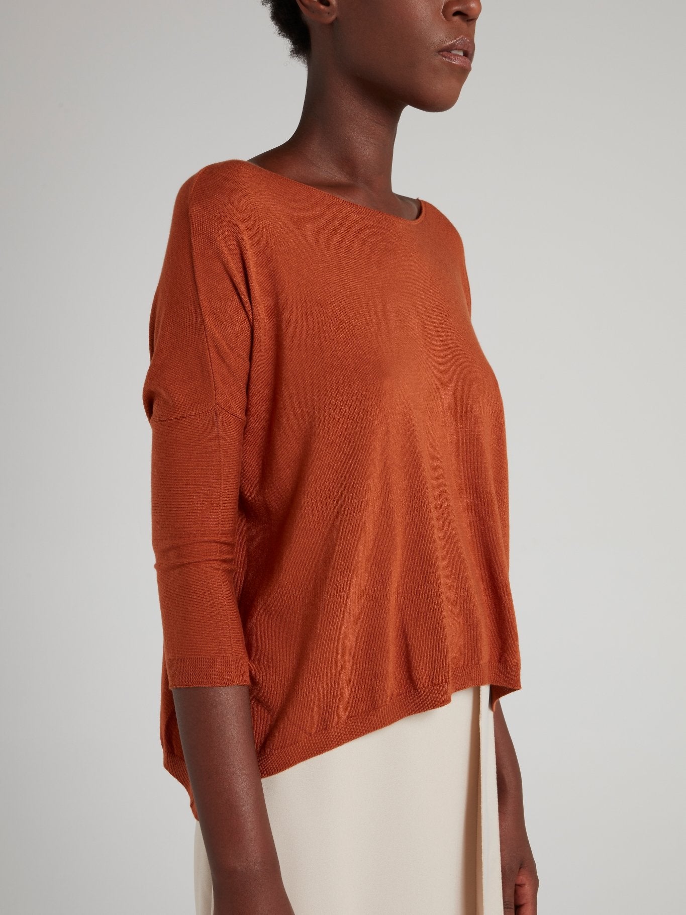 Orange Knitted Trapeze Top