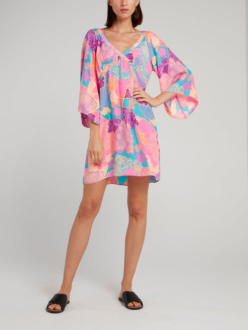 Pink Oriental Kimono Dress