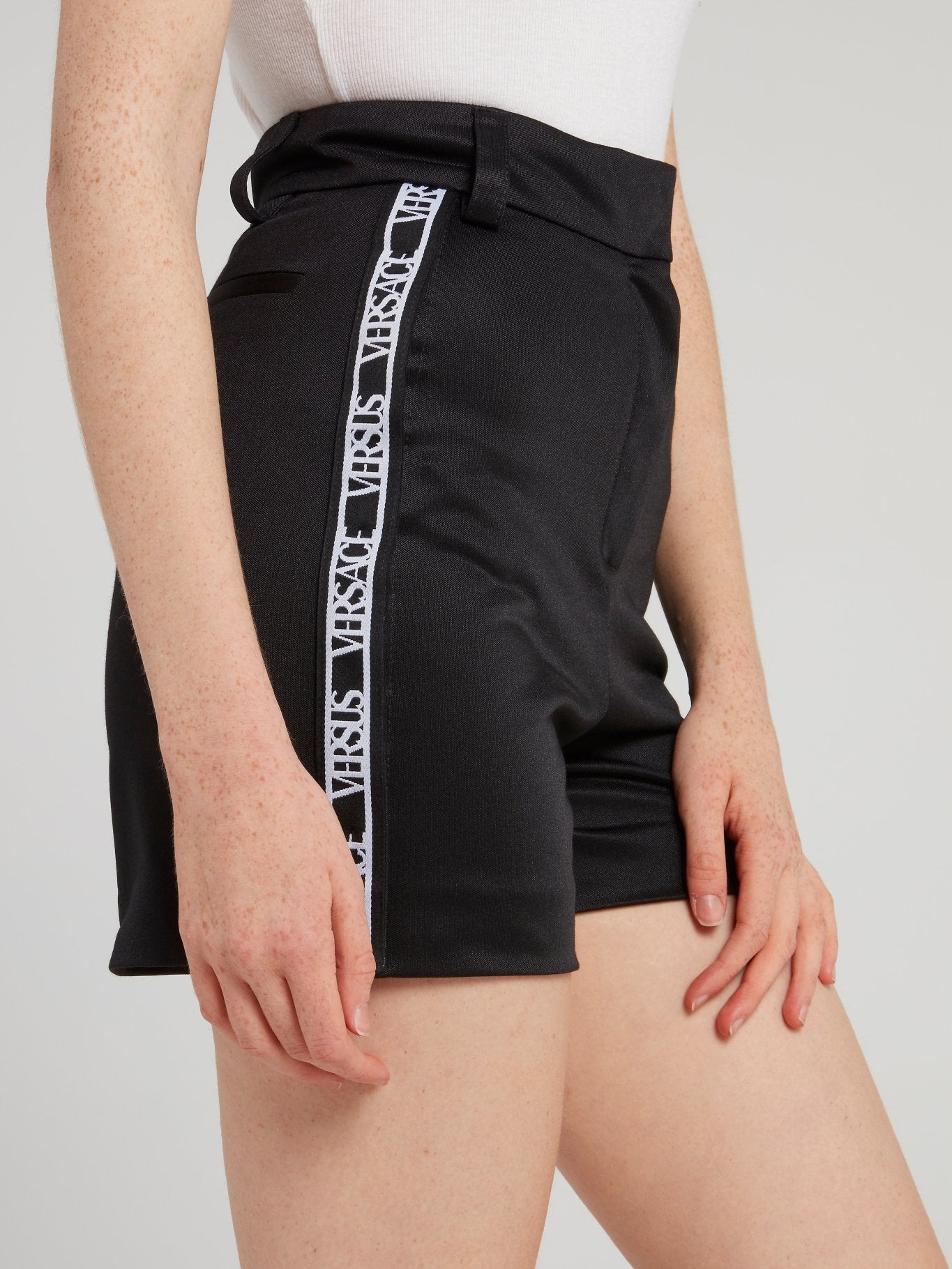 Black Logo Tape Jersey Shorts