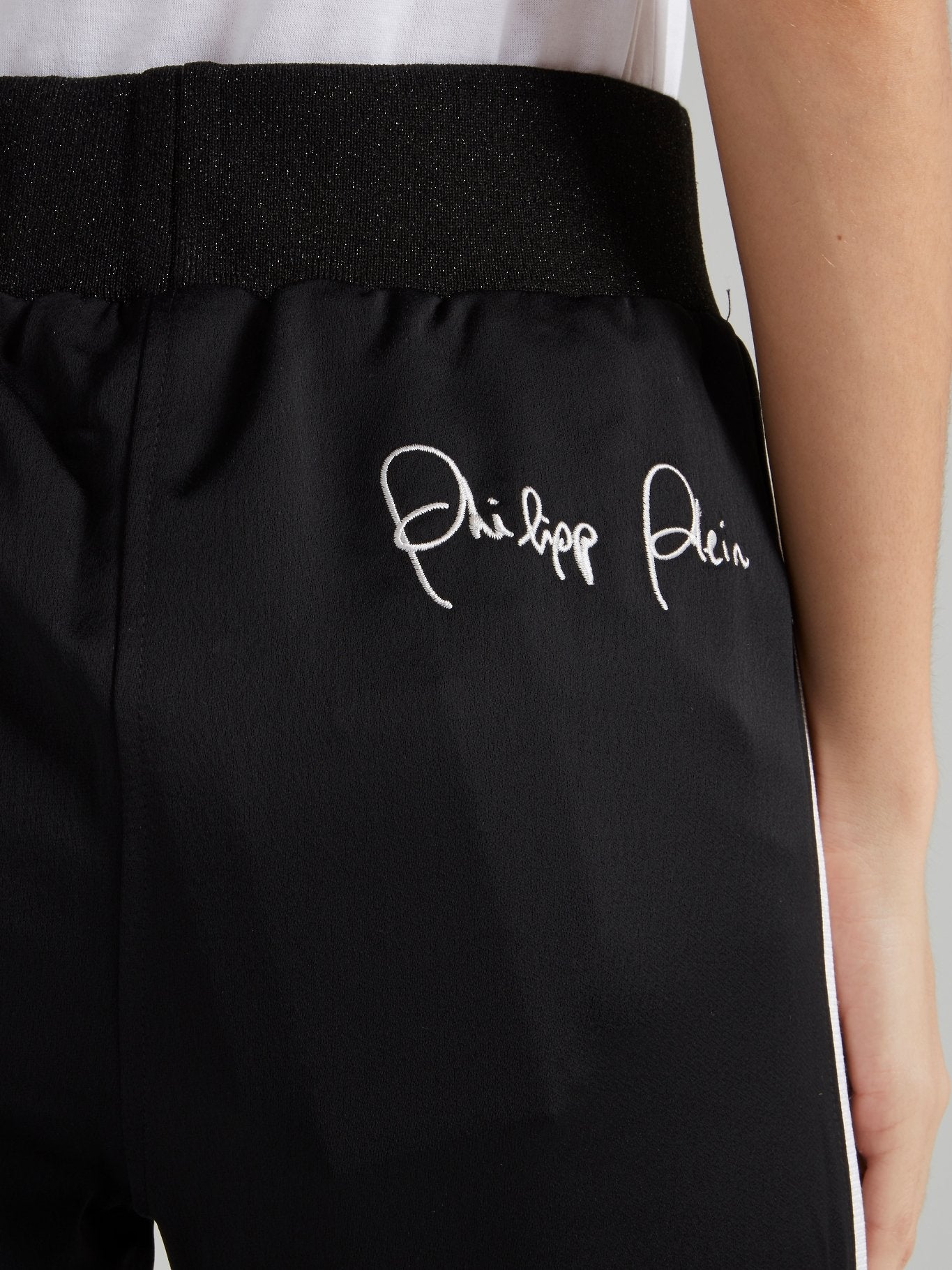 Black Embellished Logo Jogging Trousers