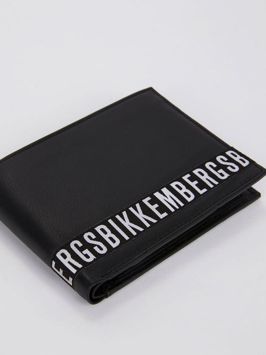 Черный кожаный кошелек с логотипом Brix 302 (Бумажник 5 C/C с отделением под мелочь )
