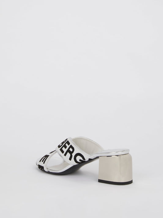 Silver Nappa Logo Sandals