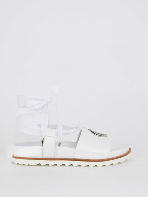 White Nappa Gladiator Sandals