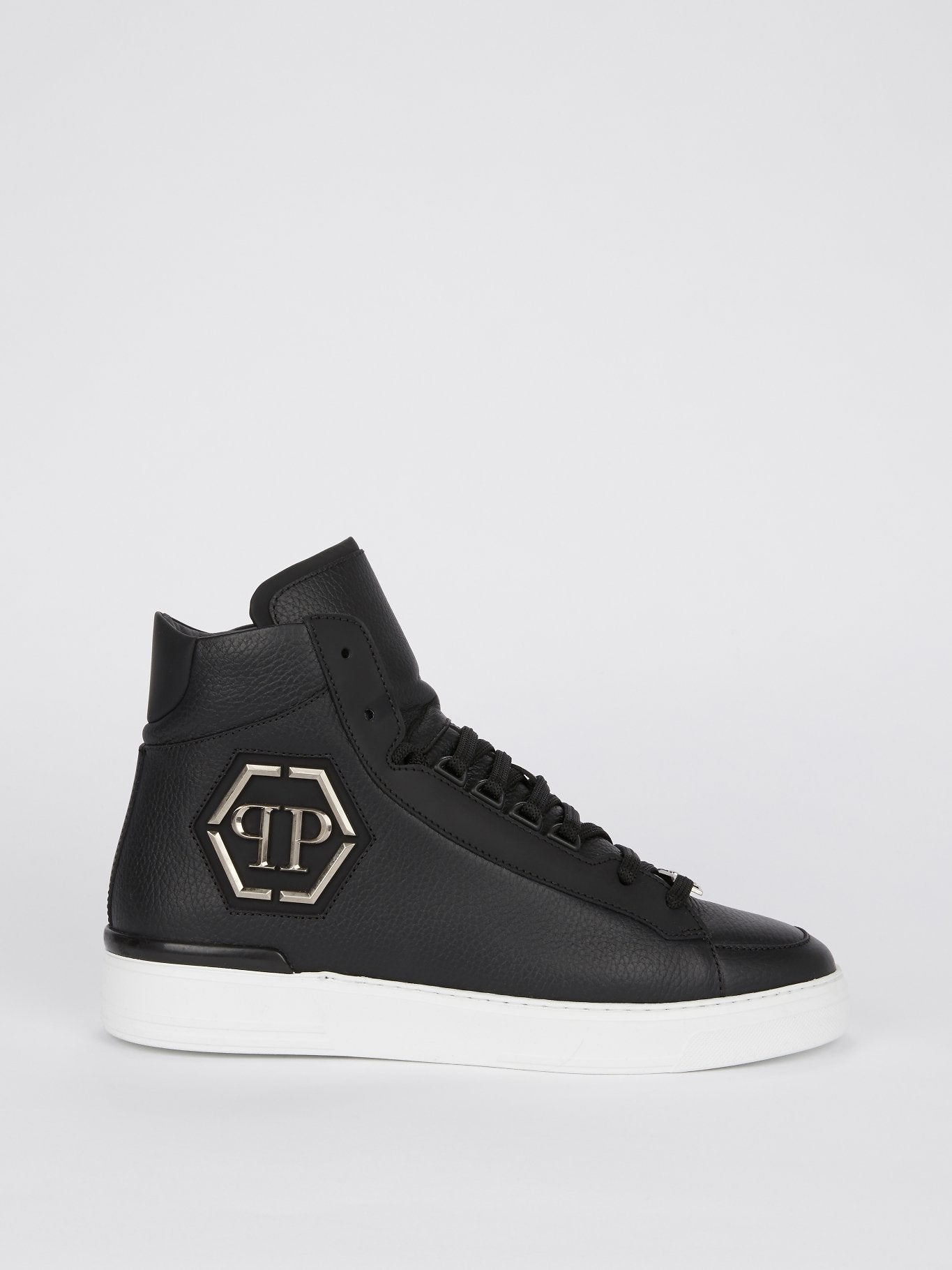 Black High Top Leather Sneakers