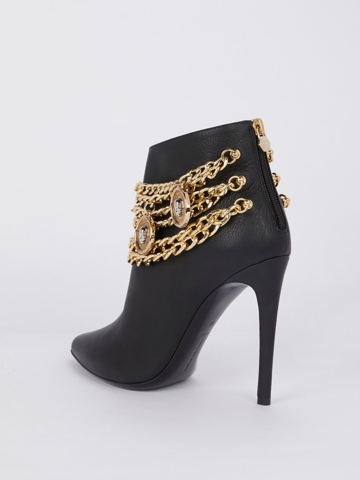 Gold Chain Embellished Ankle Boots