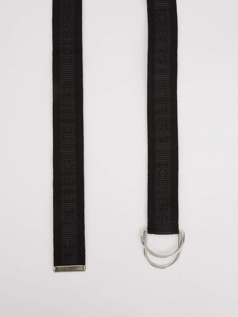 Black Logo Strap Belt