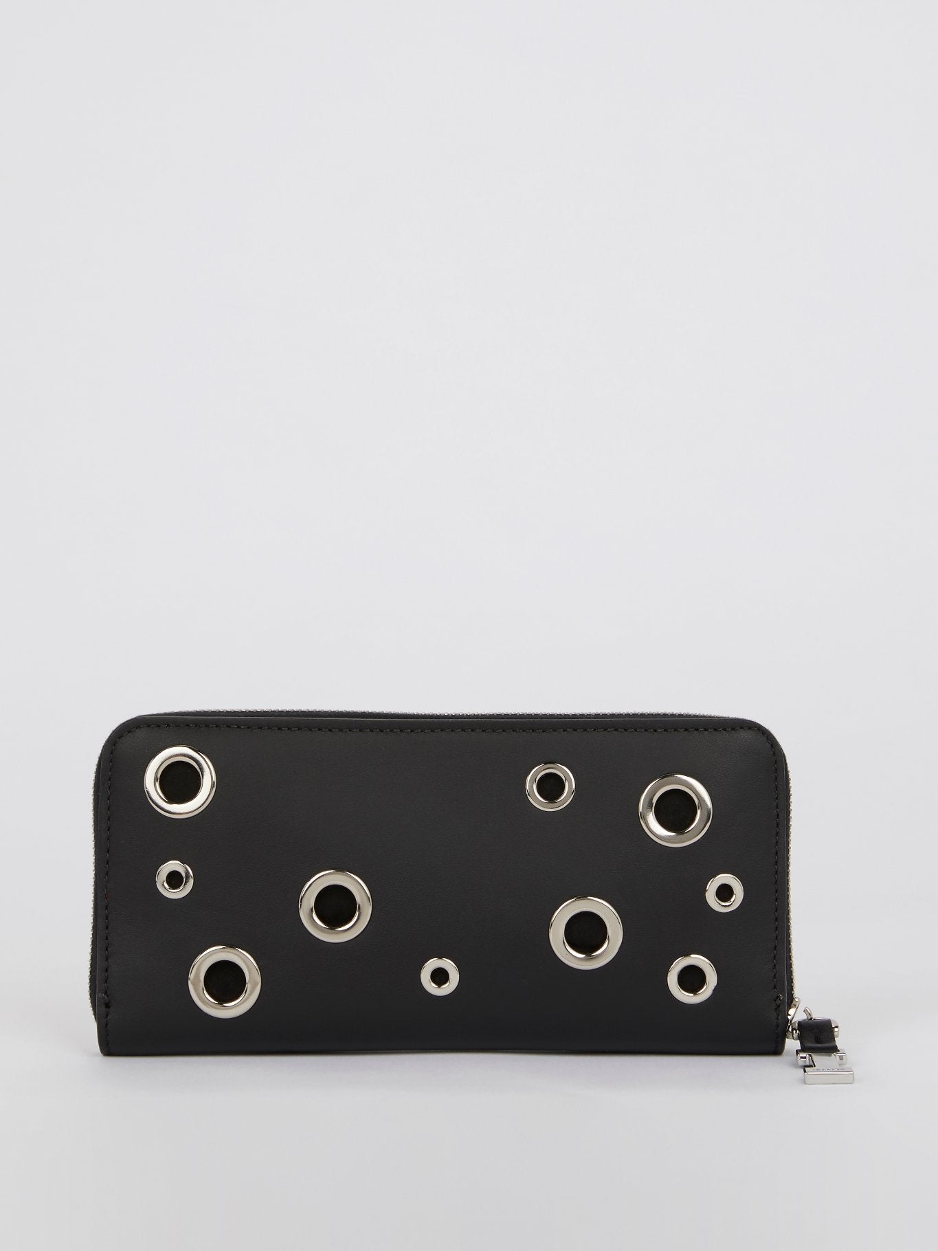 Black Embellished Two Tone Leather Wallet