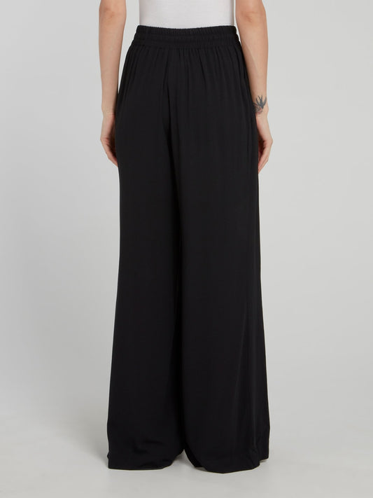 Classic Black Flared Palazzo Pants