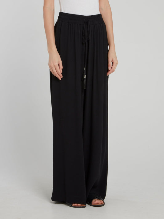 Classic Black Flared Palazzo Pants