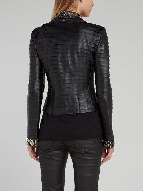 Studded Edge Quilted Leather Jacket