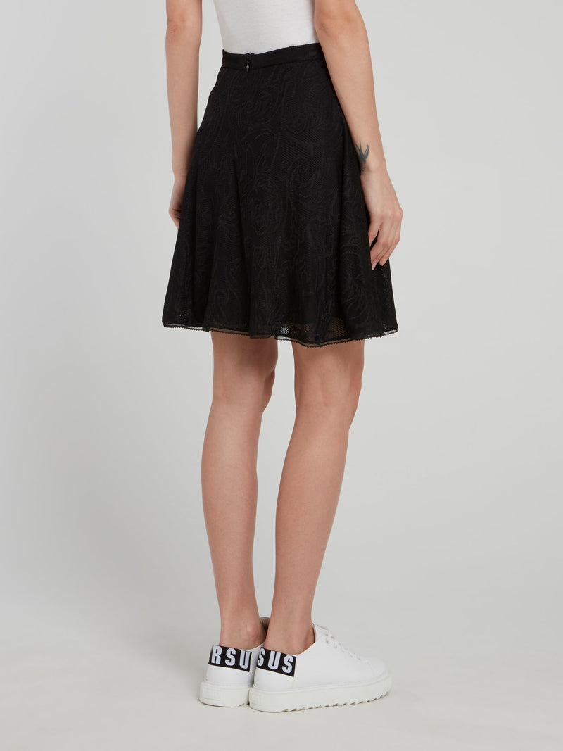 Black Lace Mini Skirt