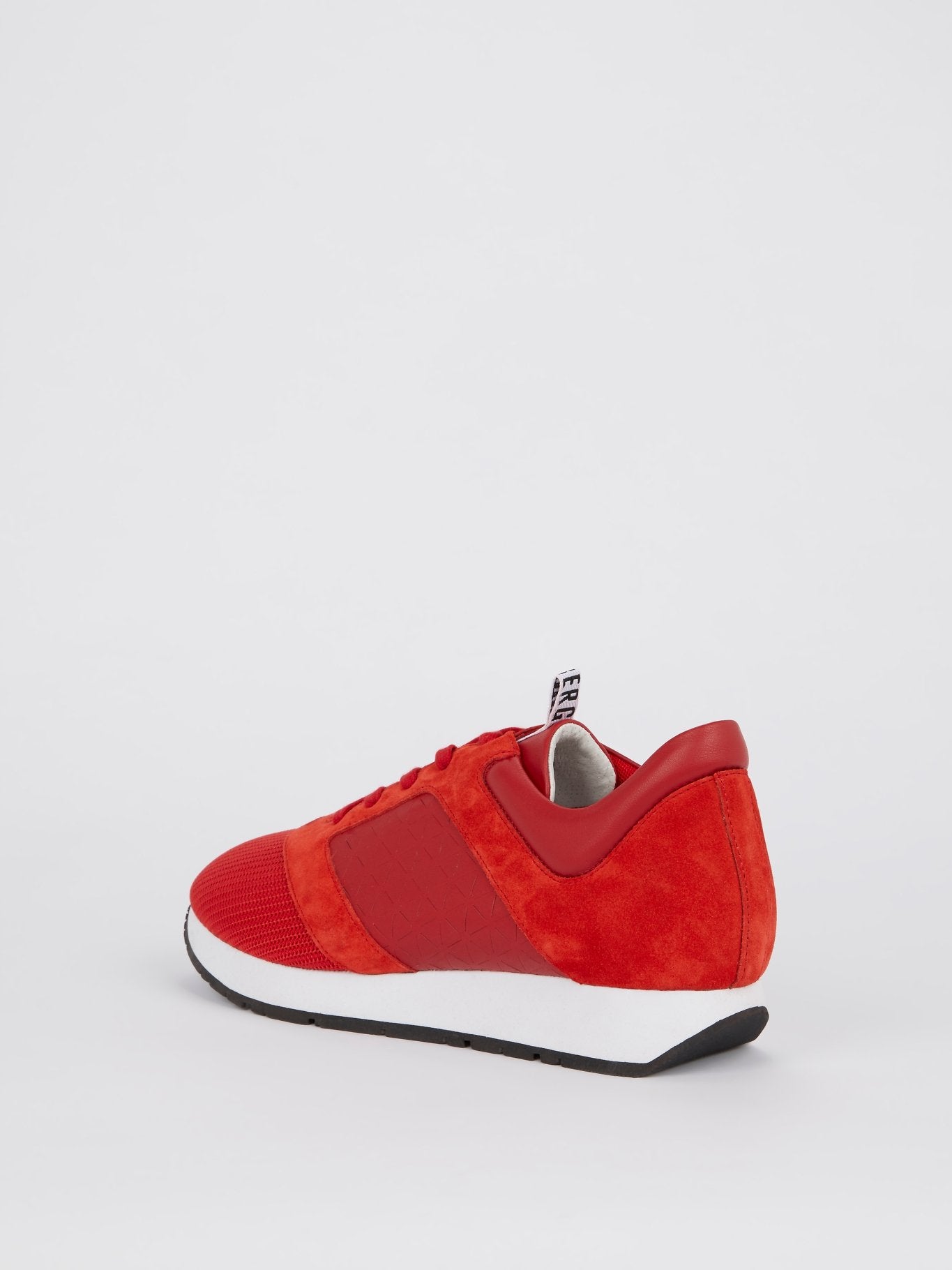 Red Suede Mesh Leather Sneakers