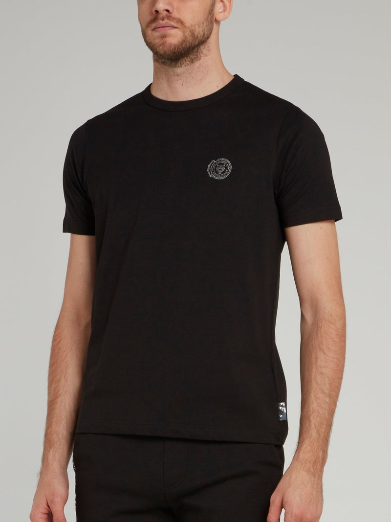 Rear Print Logo Cotton T-Shirt