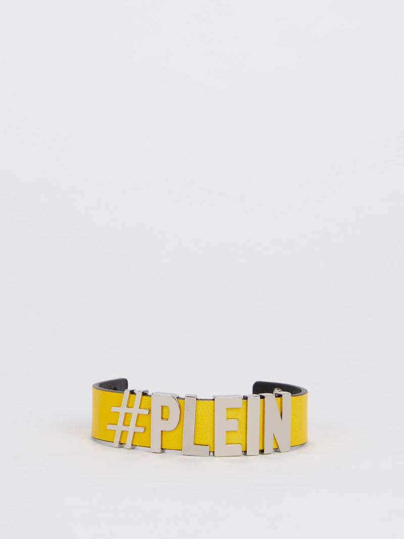 Yellow Logo Leather Bracelet