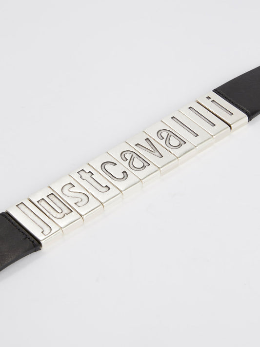 Logo Embellished Leather Belt
