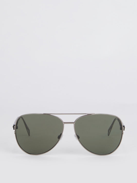 Темно-серые металлические солнцезащитные очки-авиаторы