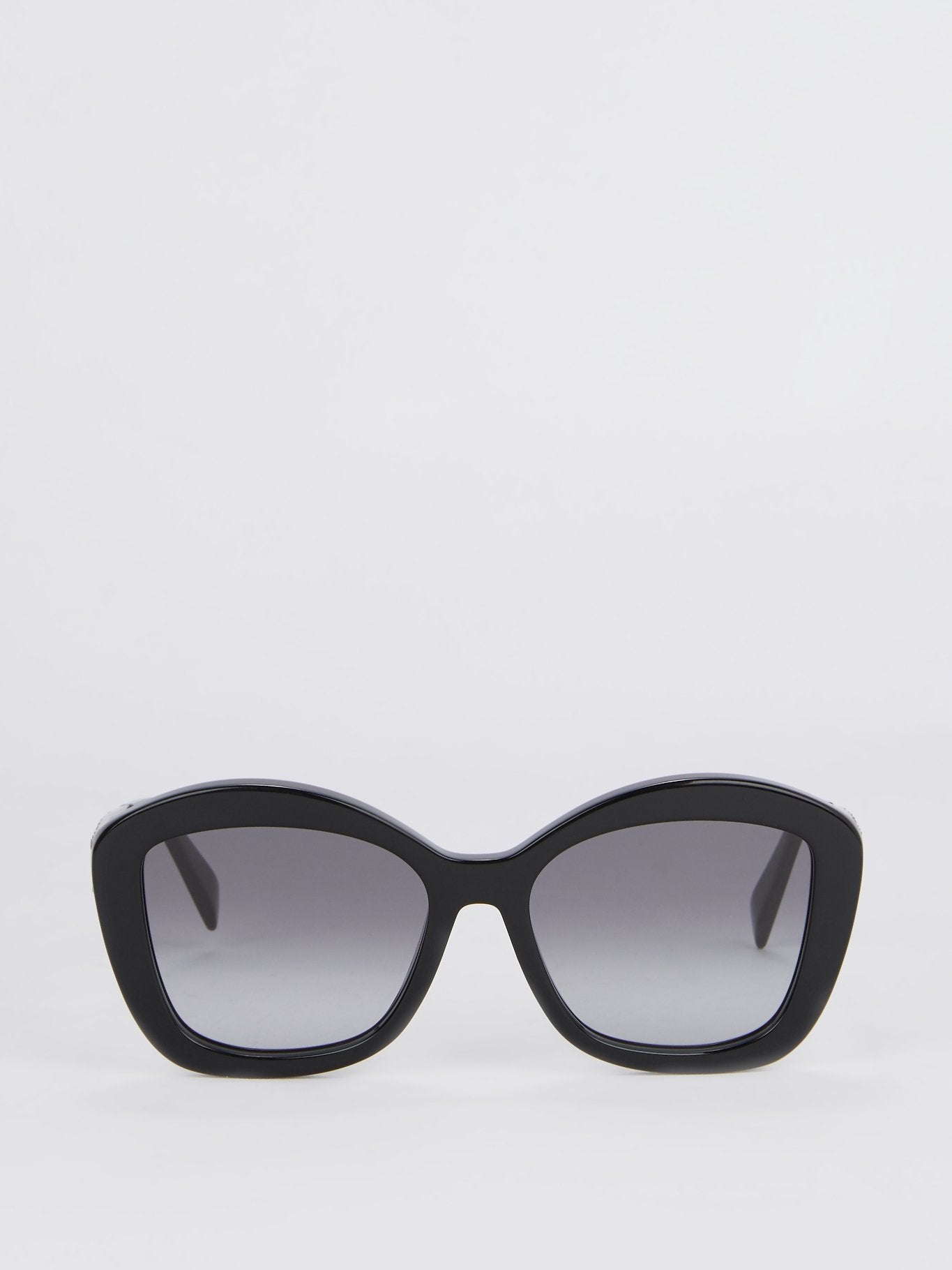 Shiny Black Square Sunglasses