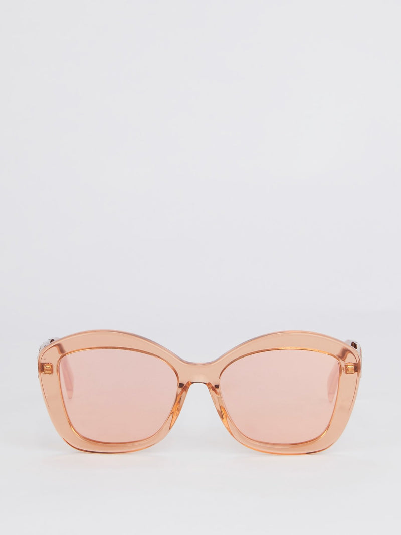 Розовые солнцезащитные очки в квадратной оправе