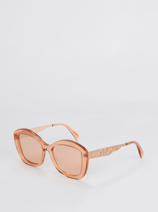 Розовые солнцезащитные очки в квадратной оправе