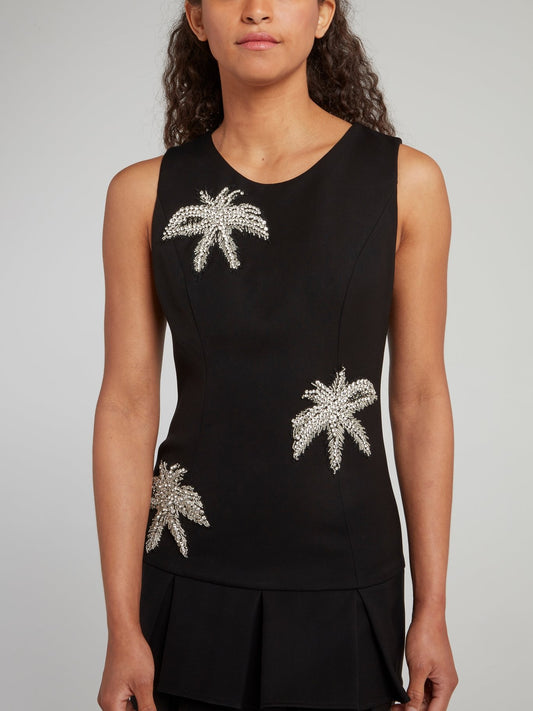 Черное платье-мини с оборками Aloha Plein