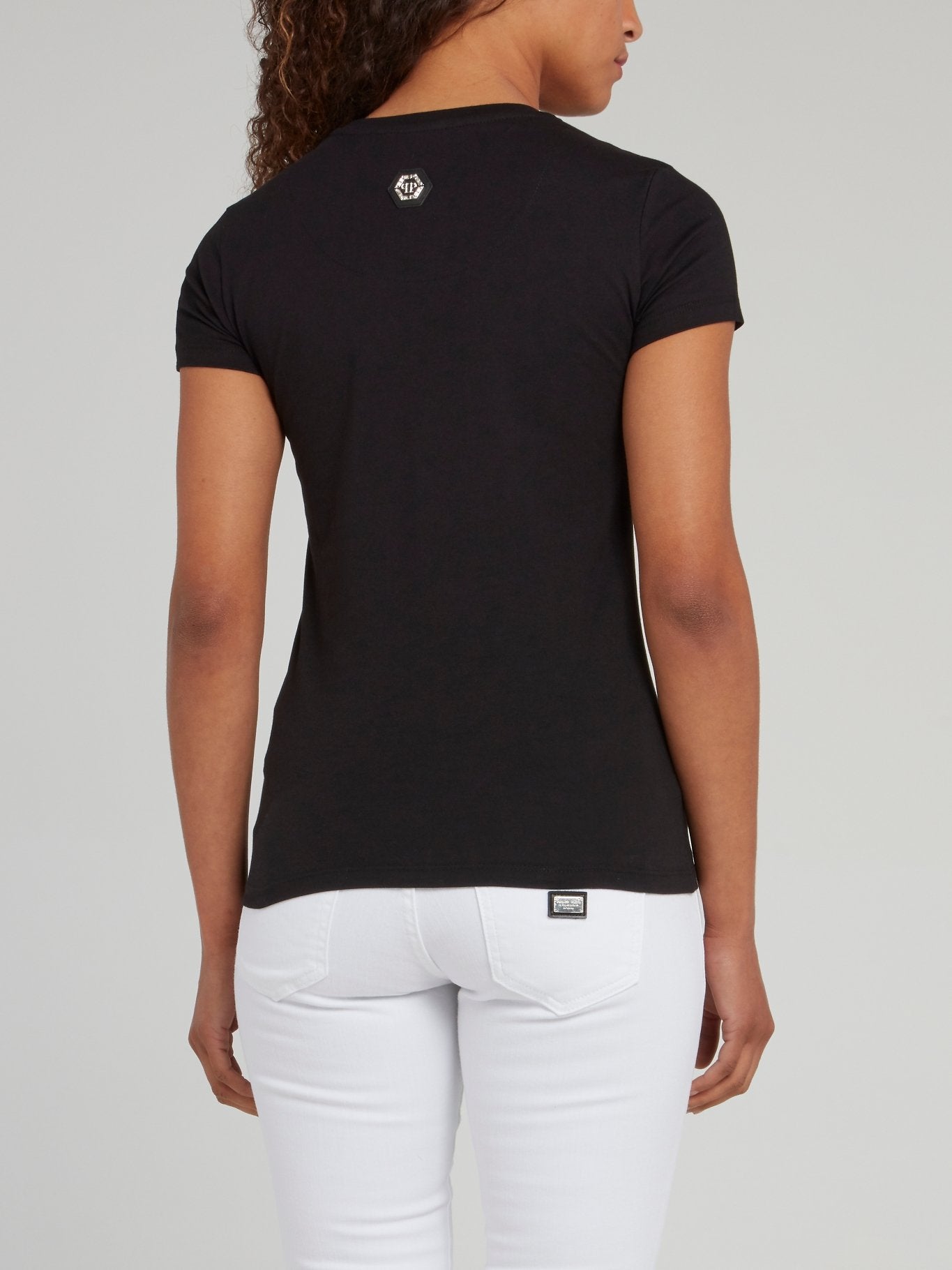 Studded Logo Fitted Cotton Shirt