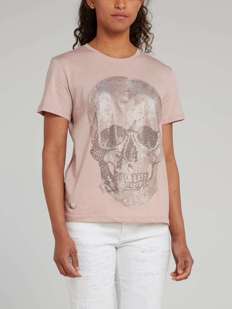 Studded Skull Cotton T-Shirt
