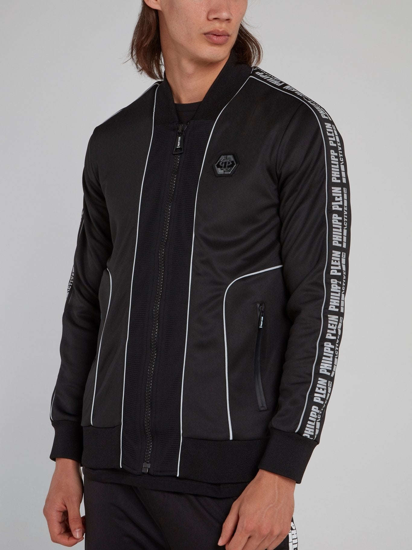 Geometric Logo Sleeve Jogging Jacket