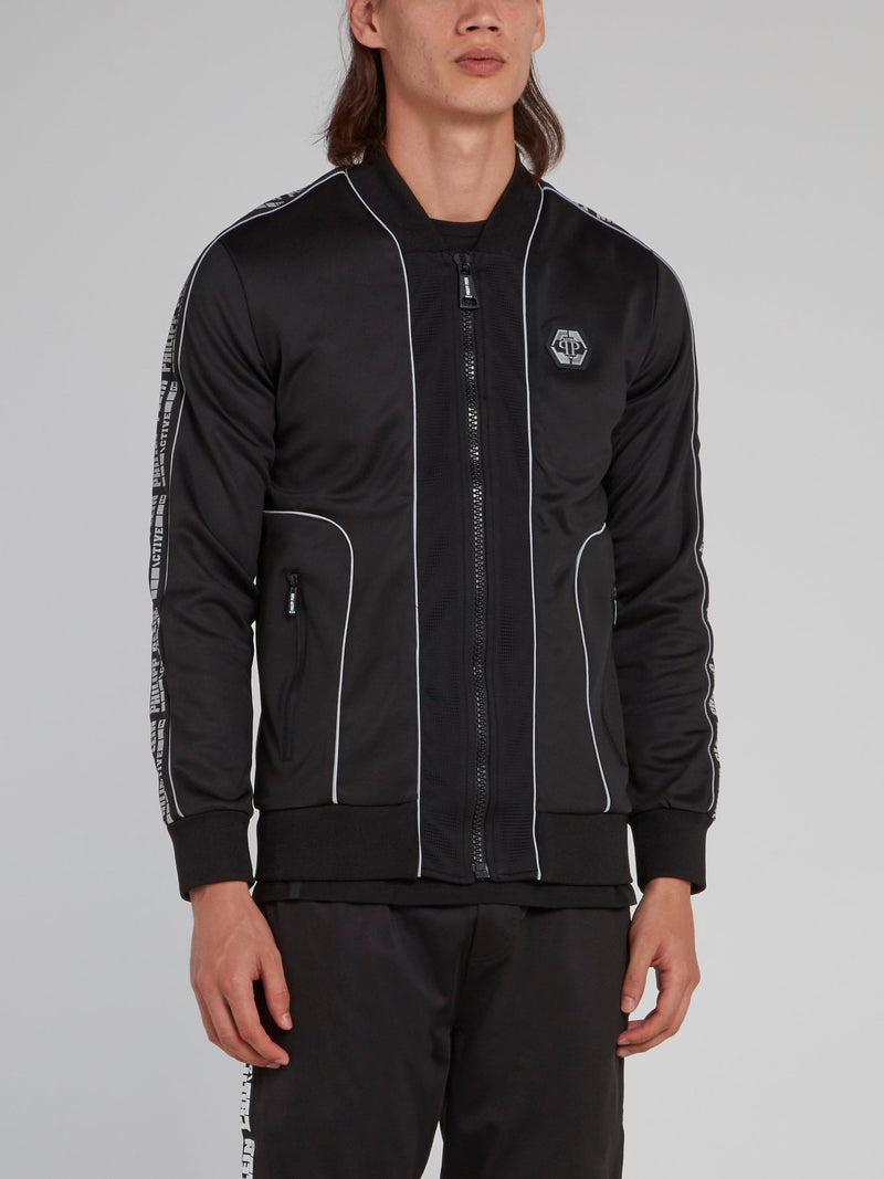 Geometric Logo Sleeve Jogging Jacket