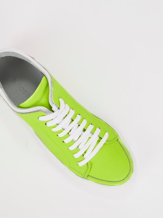 Неоновые зеленые низкие кроссовки