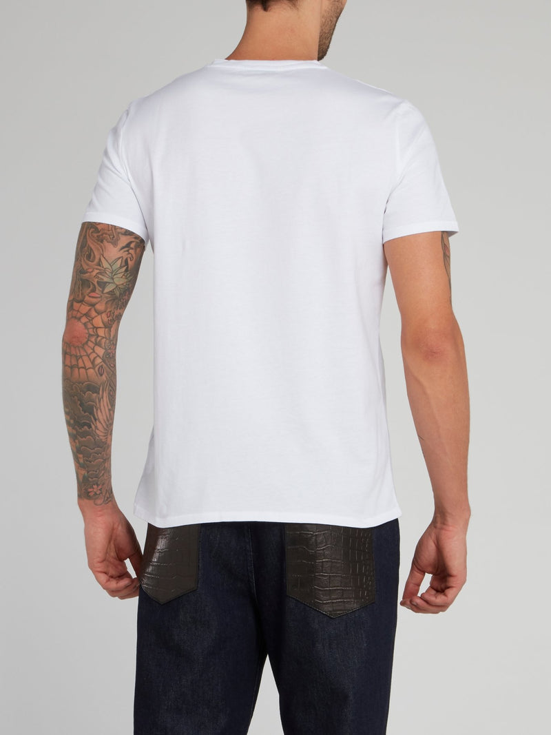 White Frequency Logo Cotton T-Shirt