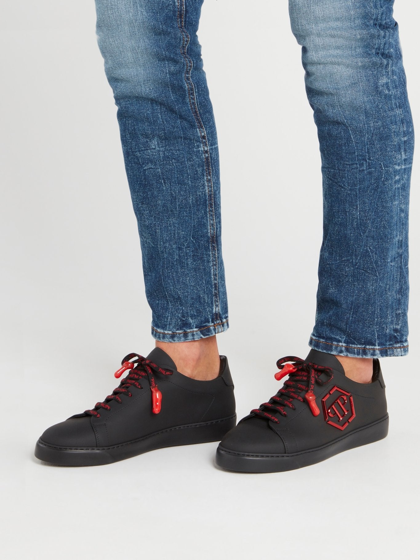 Black and Red Low Top Sneakers