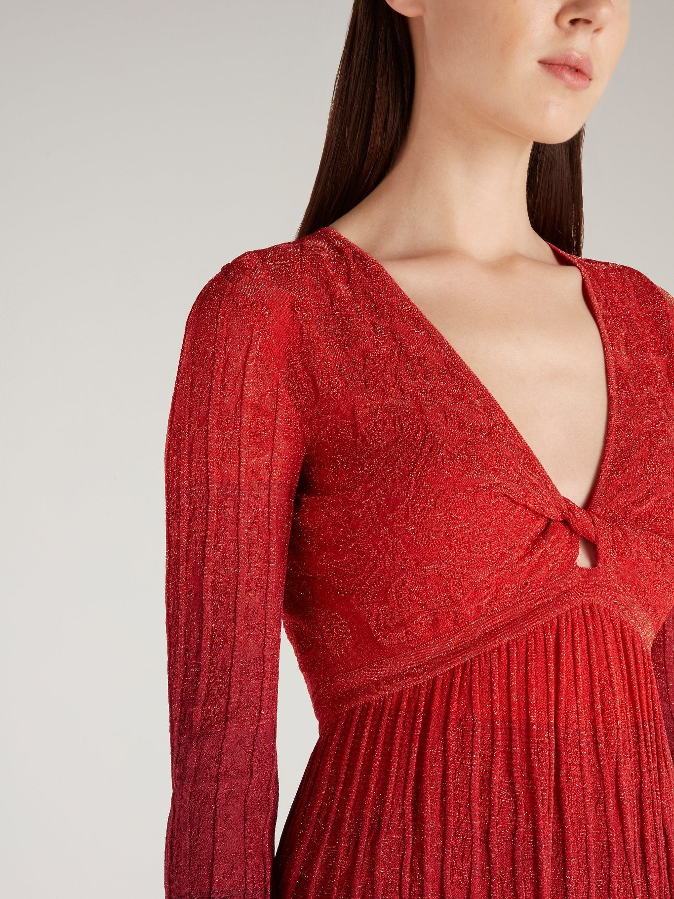 Red Pleated Glitter Dress Maison-B-More Global Store Red Pleated Glitter Dress Maison-B-More Global Store