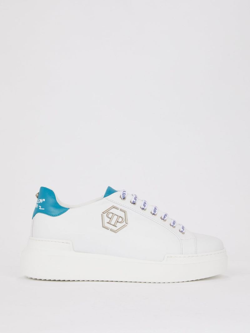 White Platform Leather Sneakers