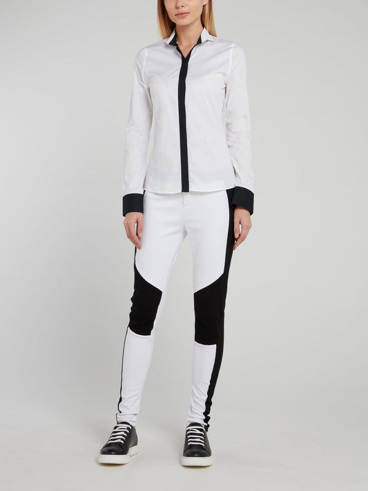 Two Tone Side Stripe Logo Trousers