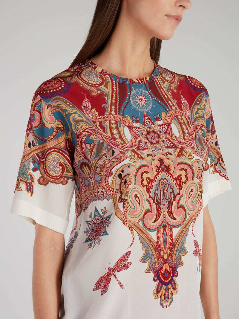 Baroque Print Half Sleeve Shirt