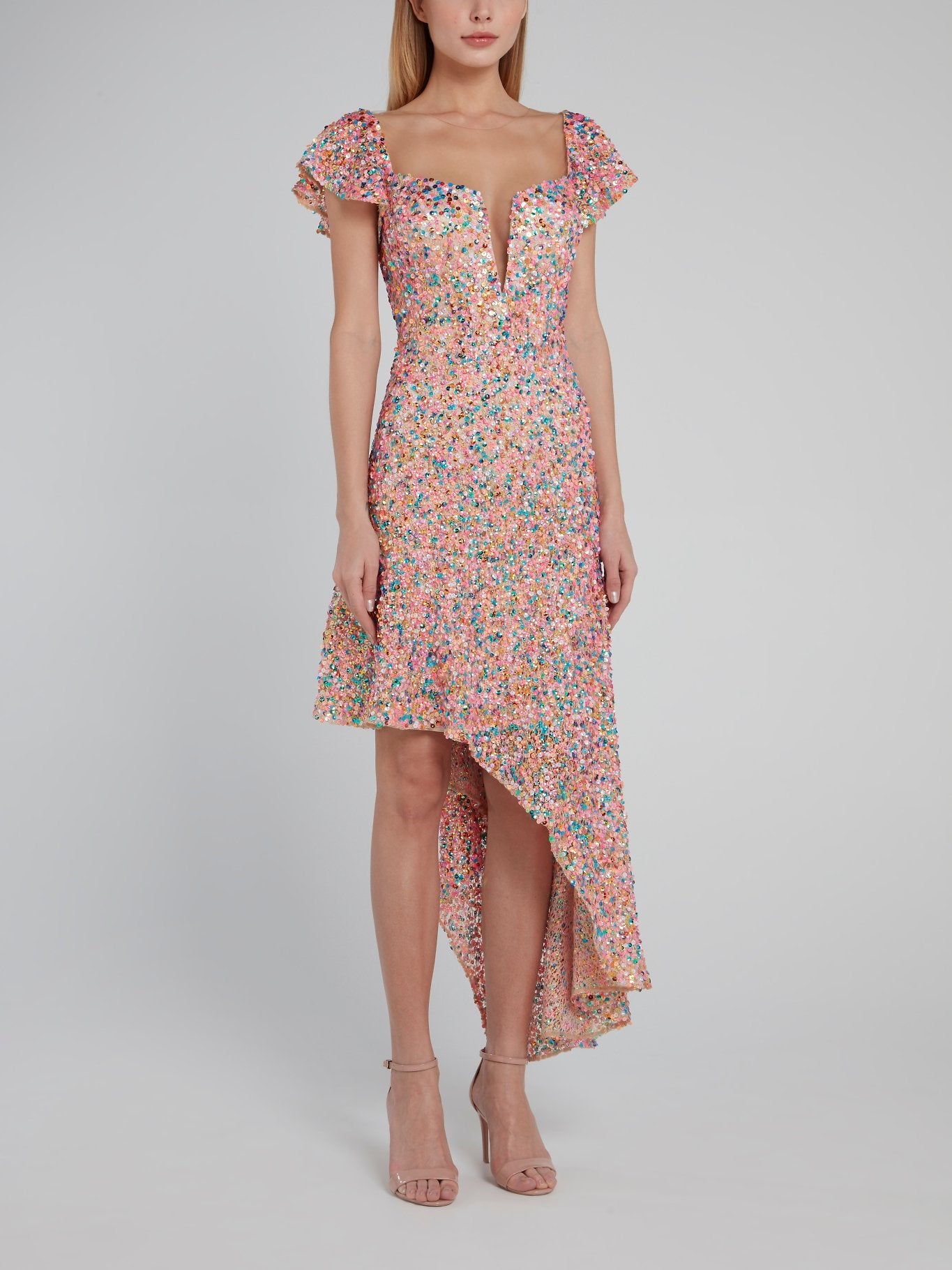 Multicolour Sequin Embellished Midi Dress