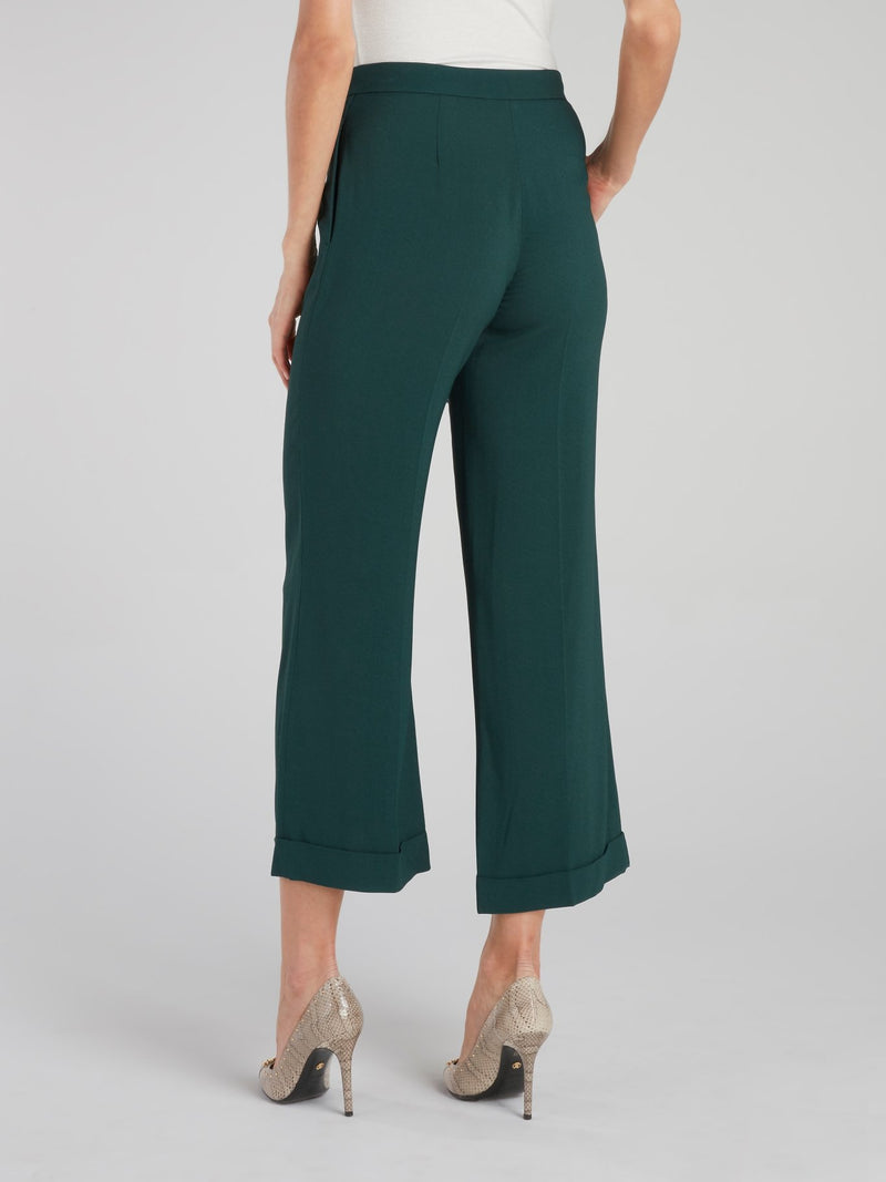 Green Flared Culottes