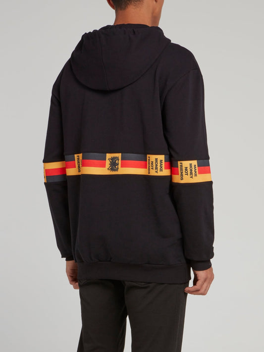 Black Germany Crest Drawstring Sweatshirt