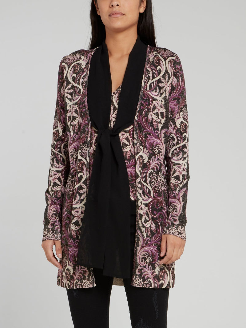 Baroque Print Knitted Cardigan