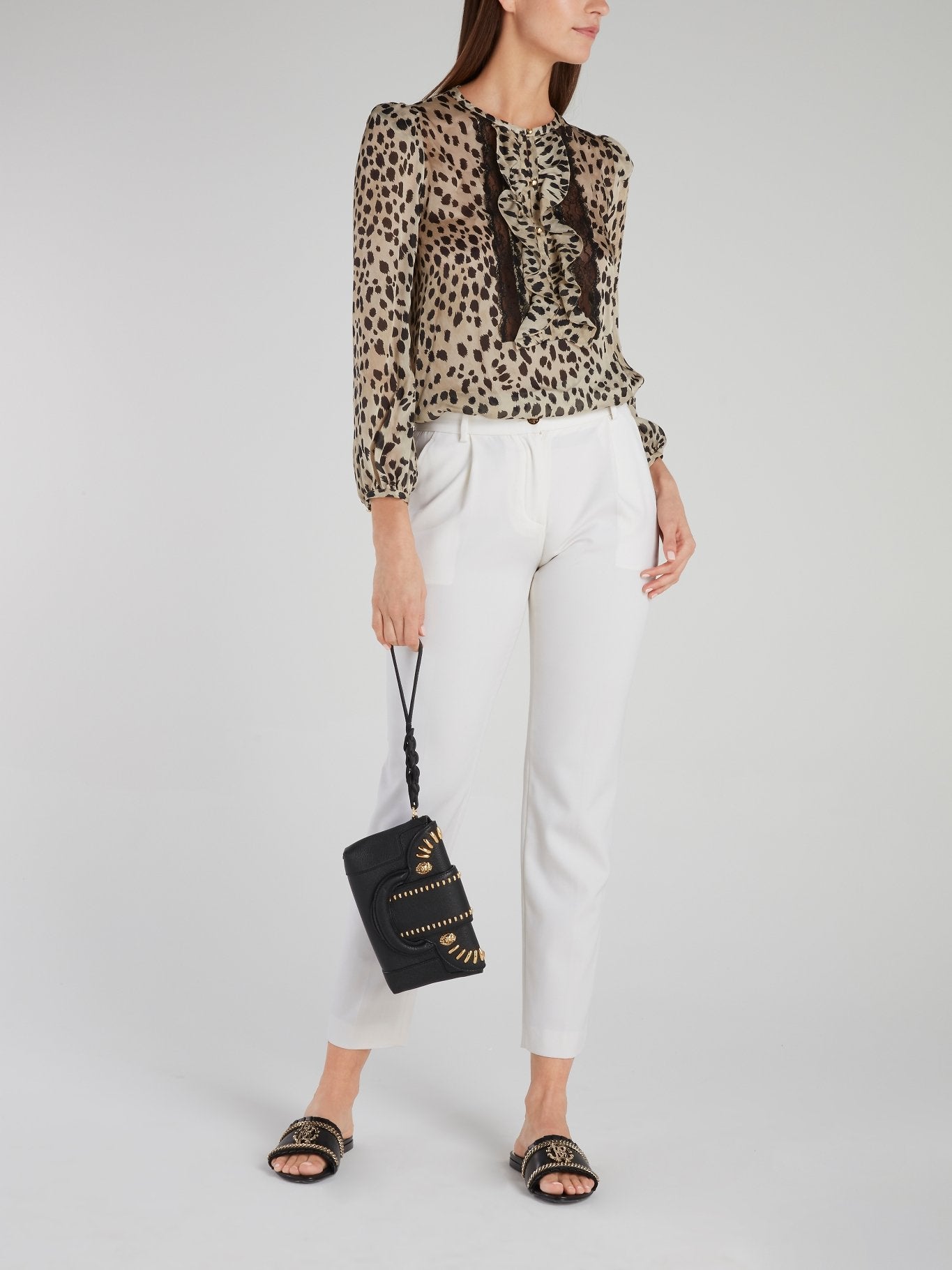 Leopard Print Ruffle Shirt