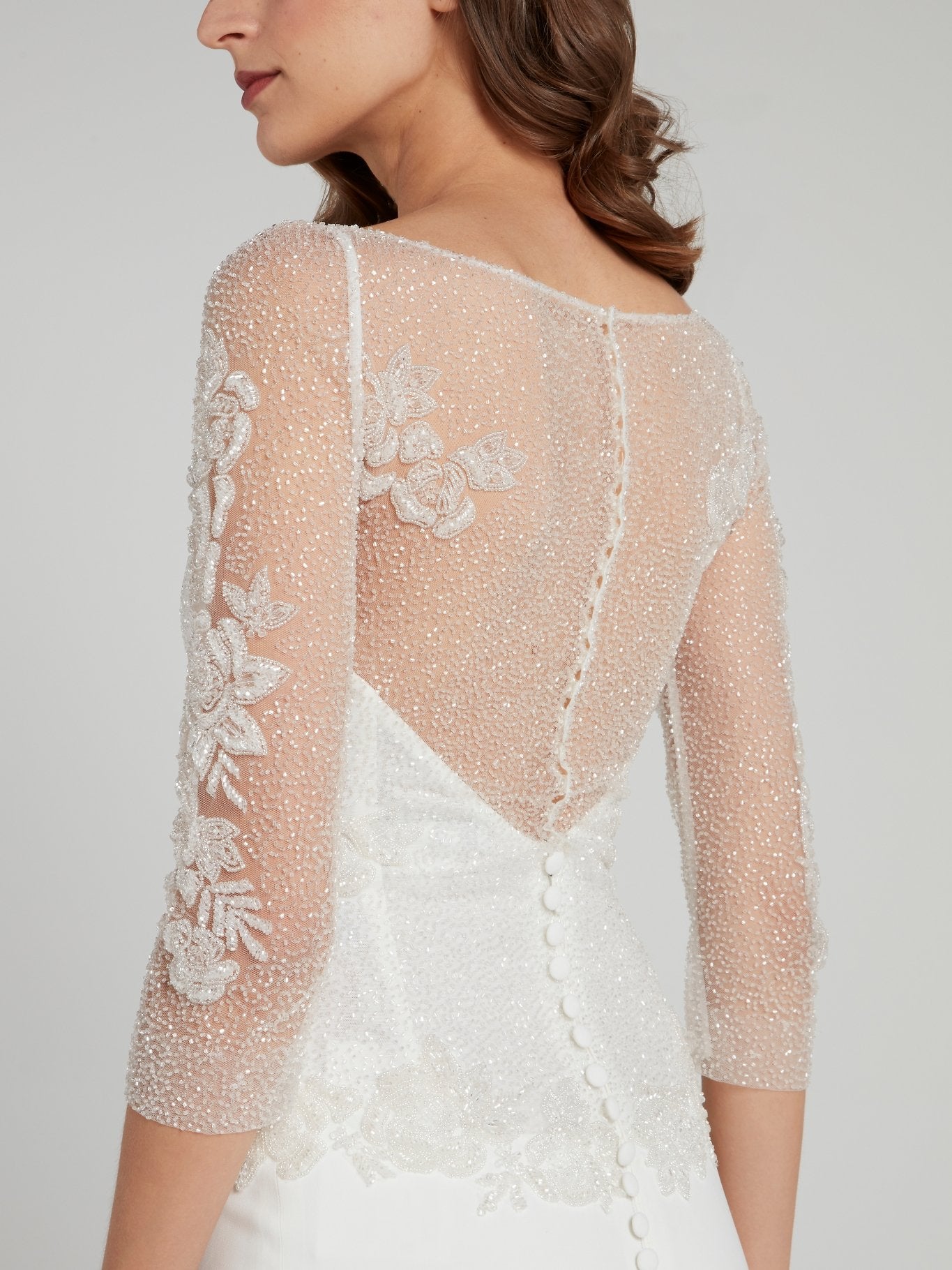 beaded overlay for wedding dress Elisabetta Polignano White Beaded Overlay Bridal Gown