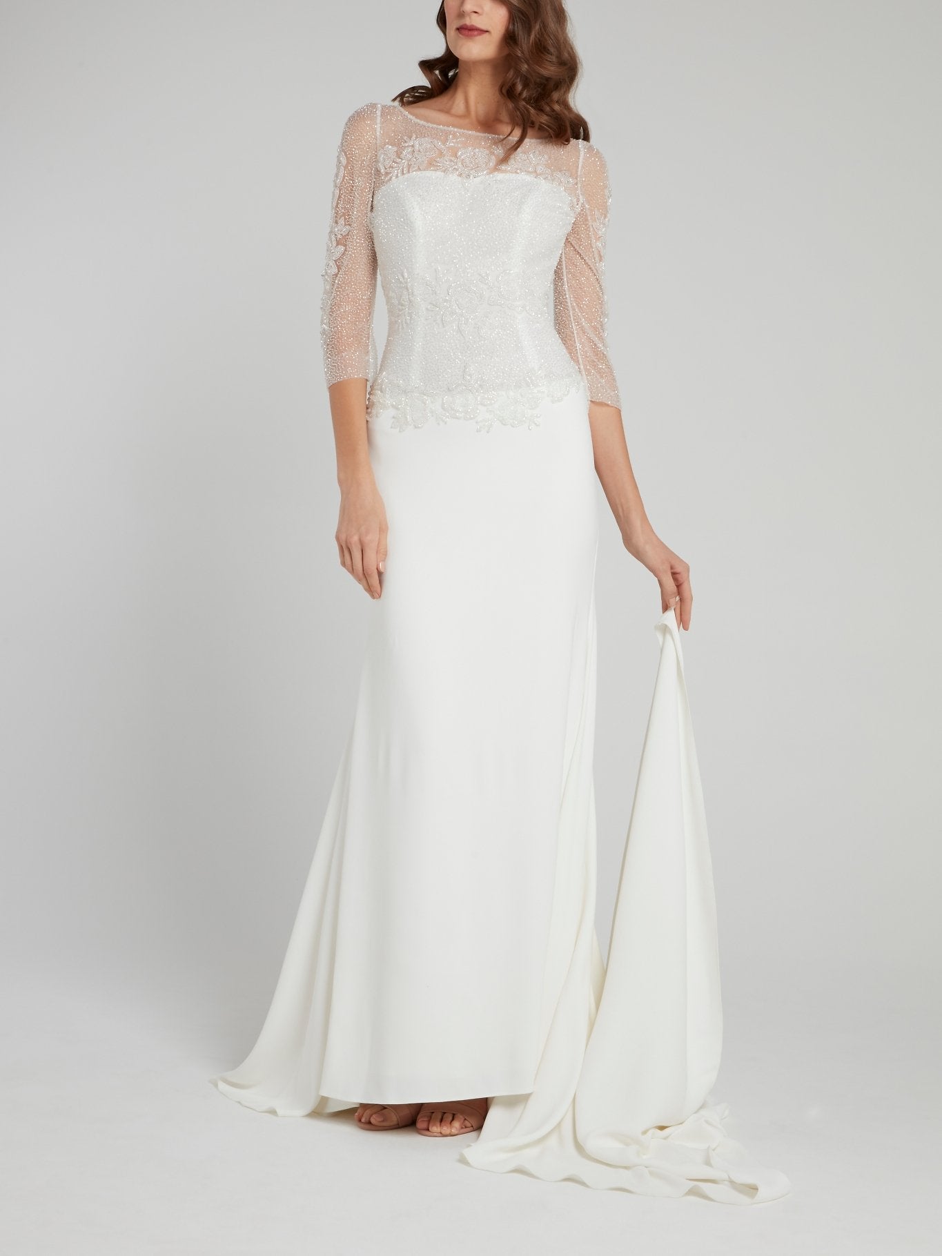 beaded overlay wedding dress Aurora Beaded Overlay