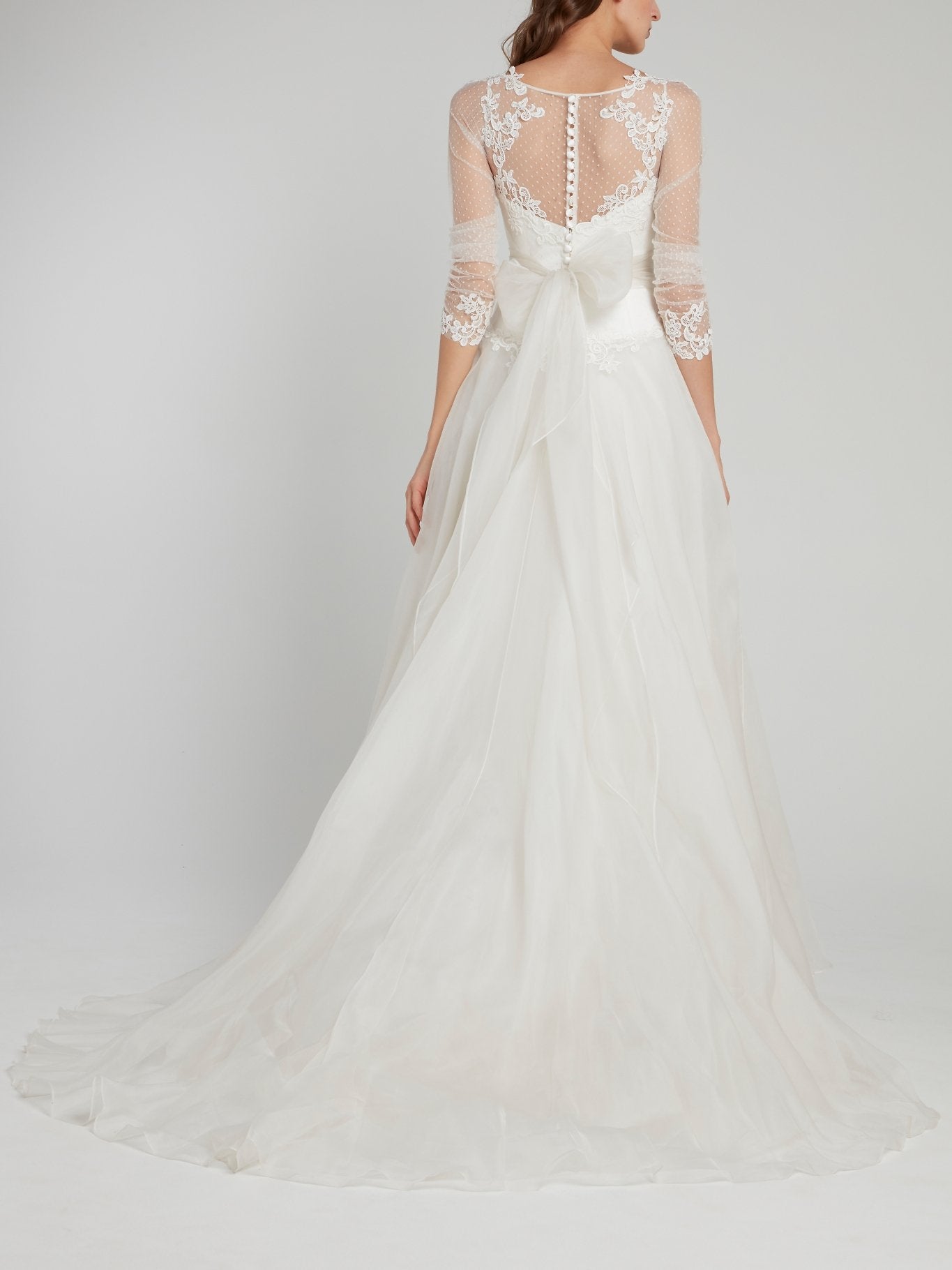 Elisabetta Polignano White Sheer Overlay A-Line Bridal Gown Elisabetta Polignano White Sheer Overlay A-Line Bridal Gown